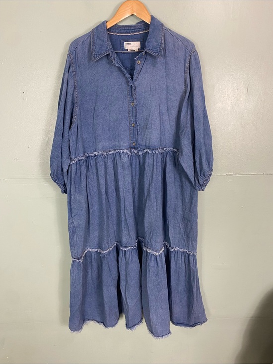 Anthropologie Dresses & Skirts - Anthropologie Bettina Tiered denim dress size 2X FLAWED FLAWED